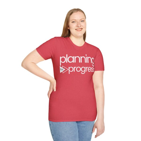 Planning For Progress WHITE Unisex Softstyle T-Shirt - Image 90