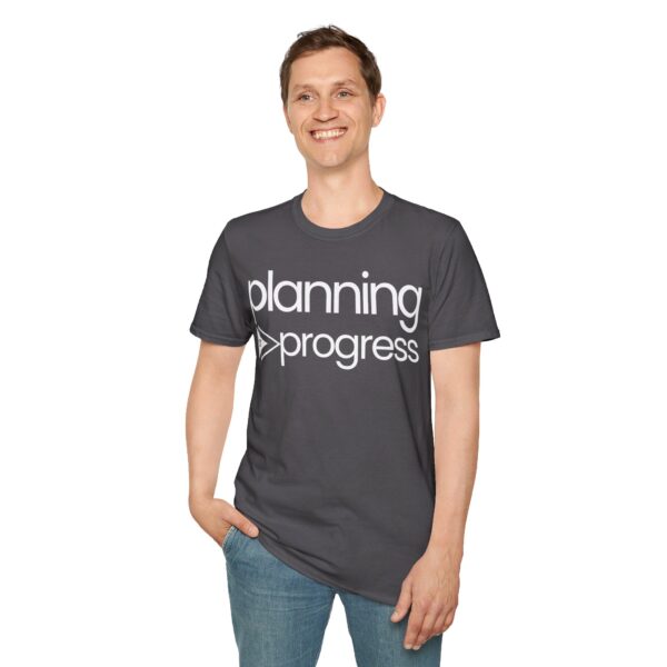 Planning For Progress WHITE Unisex Softstyle T-Shirt - Image 56