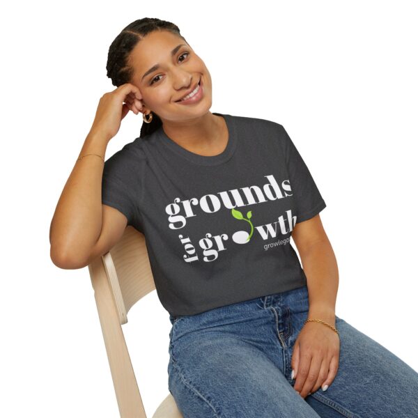 Grounds For Growth ONE SIDED - WHITE Unisex Softstyle T-Shirt - Image 11