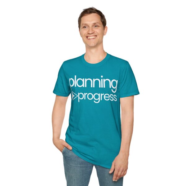 Planning For Progress WHITE Unisex Softstyle T-Shirt - Image 32