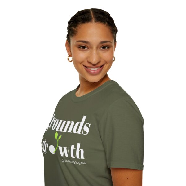 Grounds For Growth ONE SIDED - WHITE Unisex Softstyle T-Shirt - Image 22