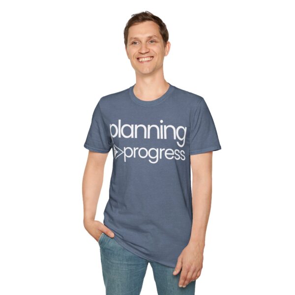 Planning For Progress WHITE Unisex Softstyle T-Shirt - Image 44