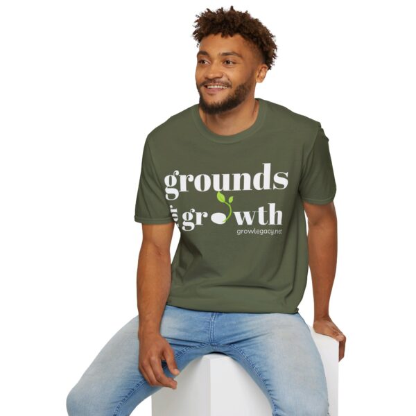 Grounds For Growth ONE SIDED - WHITE Unisex Softstyle T-Shirt - Image 13